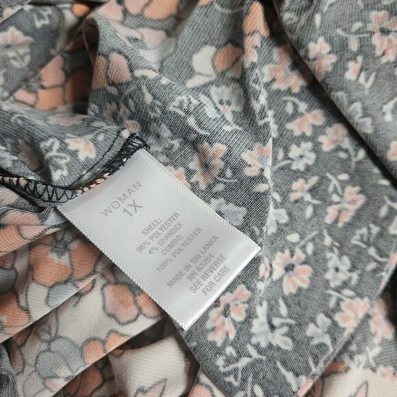 V Neck Print Shift Knee Length Dress Size 1X New with Tag - Picture 4 of 4